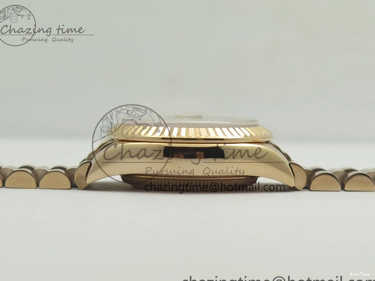 MiroTime 0412 DateJust 28mm RG BP Maker Best Edition Brown Diam Dial Fluted Bezel On RG Bracelet ETA TopPick 3441